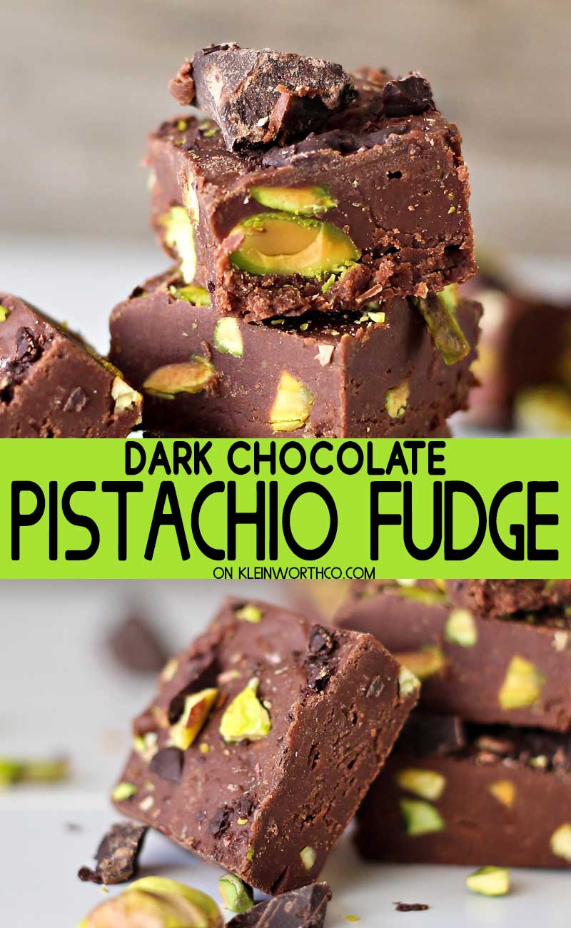 Dark Chocolate Pistachio Fudge