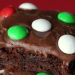 Frosted Holiday Mint M&M Brownies
