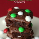 Frosted Holiday Mint M&M Brownies