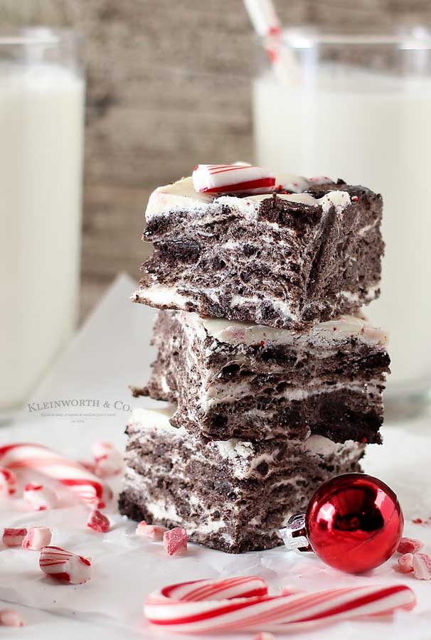 how to make No Bake Peppermint Oreo Bars