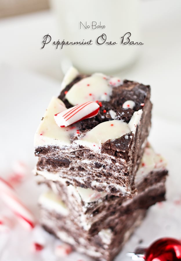 No Bake Peppermint Oreo Bars