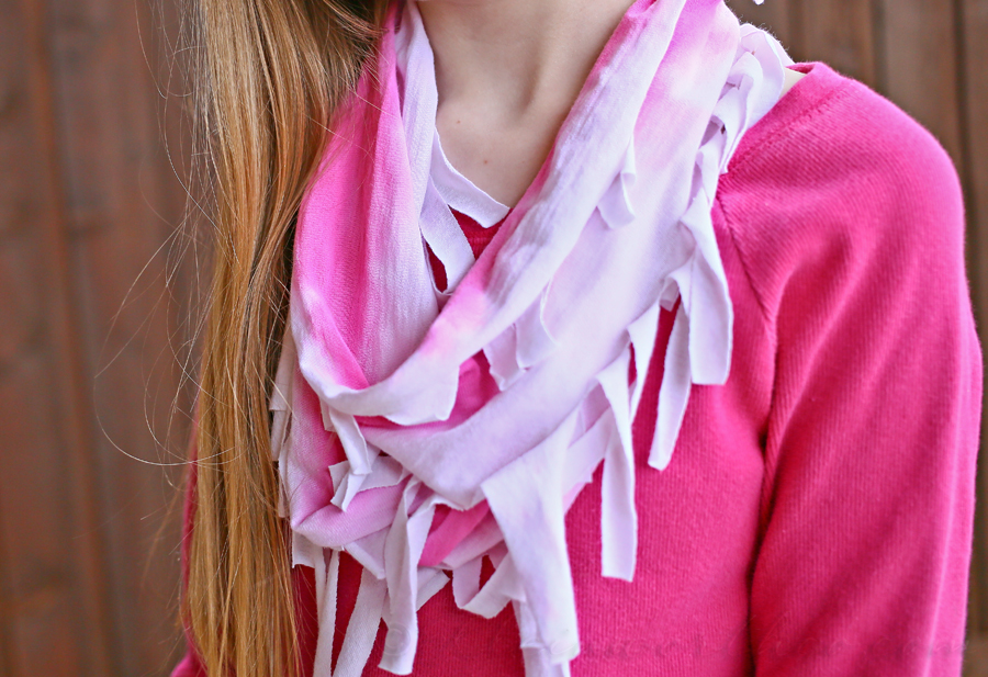 Neon Tie-Dye Fringe Scarf