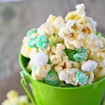 Minty Shamrock M&M Popcorn