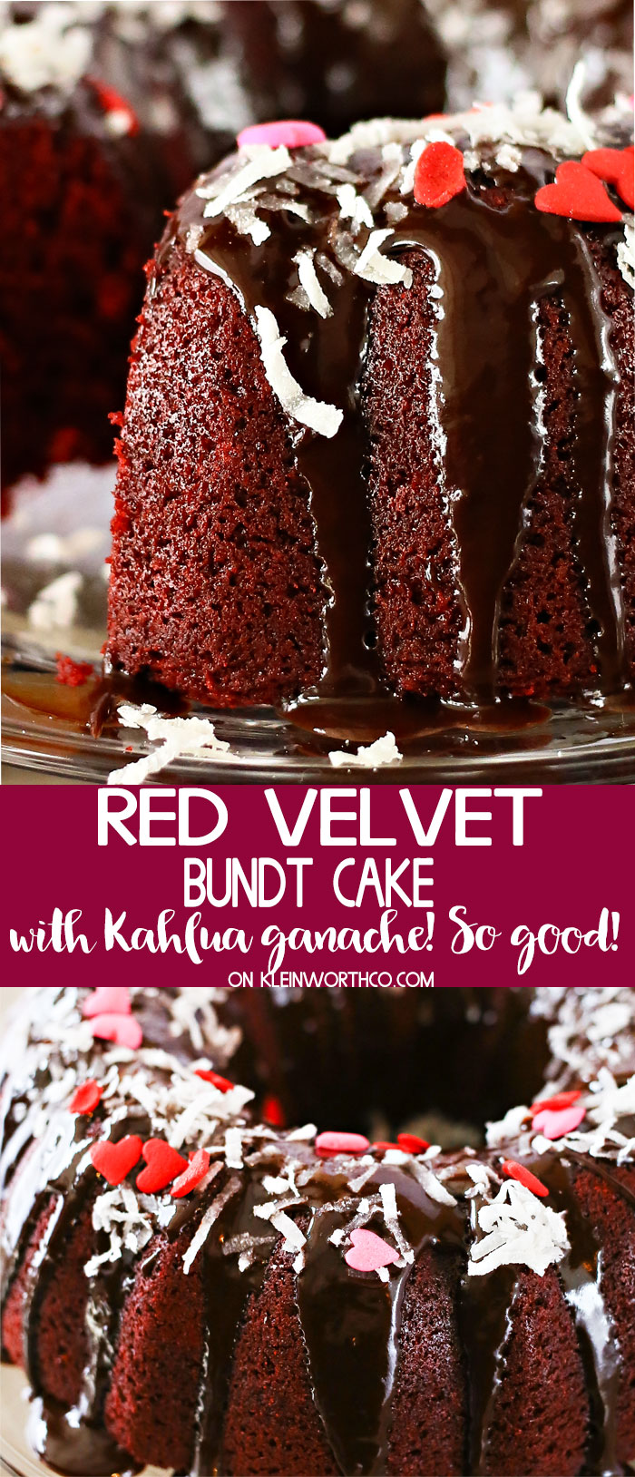 Red Velvet Bundt Cake w/ Kahlua Ganache