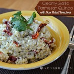 Creamy Garlic Parmesan Quinoa with Sun Dried Tomatoes