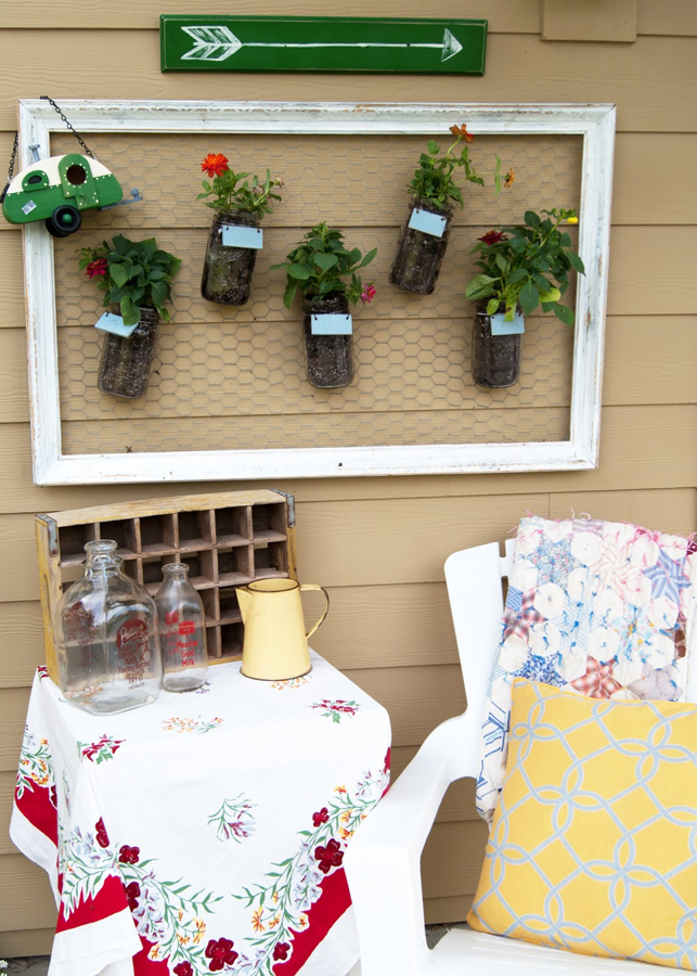 Mason Jar Wall Garden