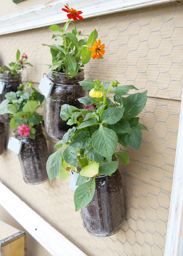 Mason Jar Wall Garden