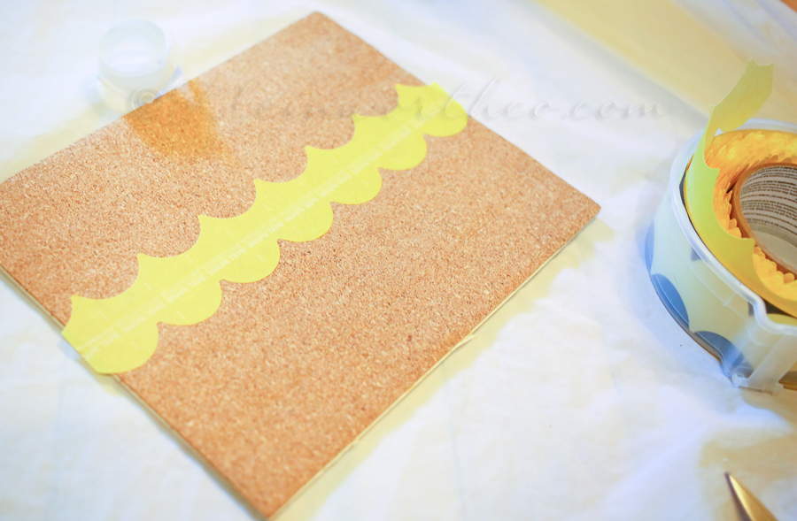 Beachy Painted Corkboard