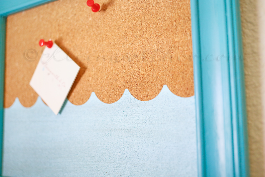 Beachy Painted Corkboard