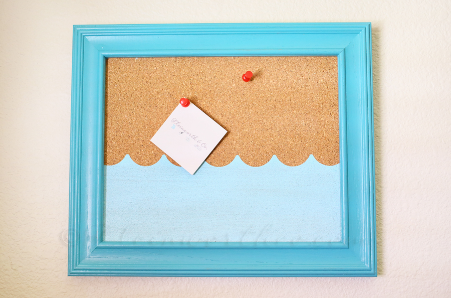 Beachy Painted Corkboard