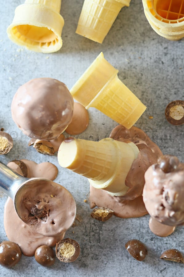 Chocolate Malted Crunch Ice Cream - Just like you remember from Thrifty {on Kleinworth & Co. www.kleinworthco.com}