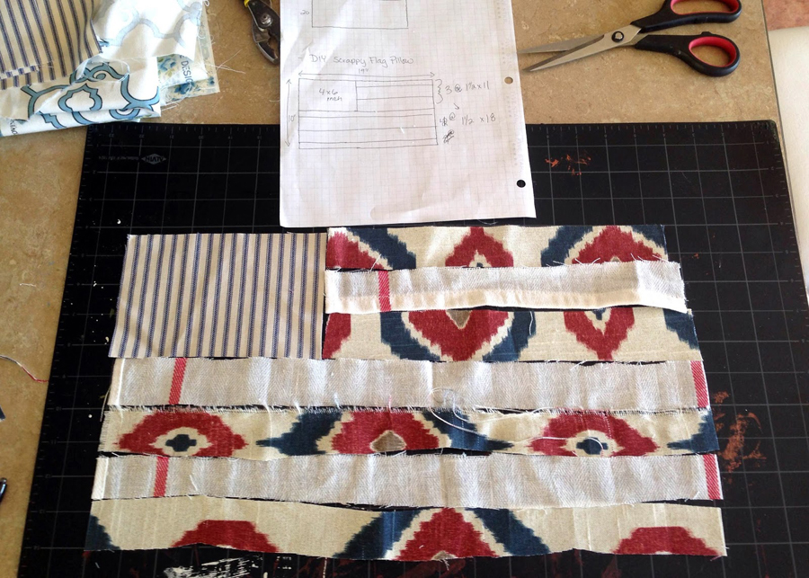 DIY Scrappy Flag Pillow