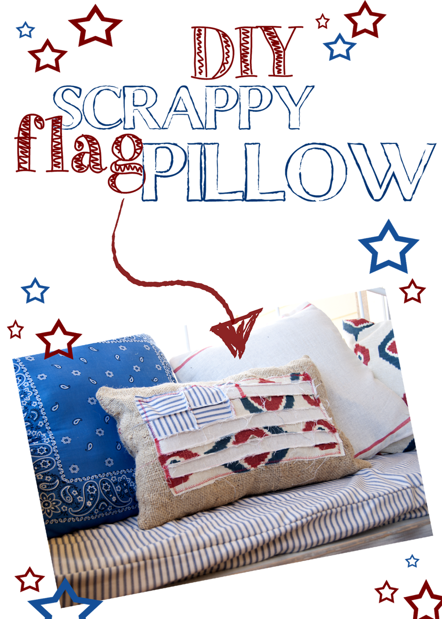 DIY Scrappy Flag Pillow