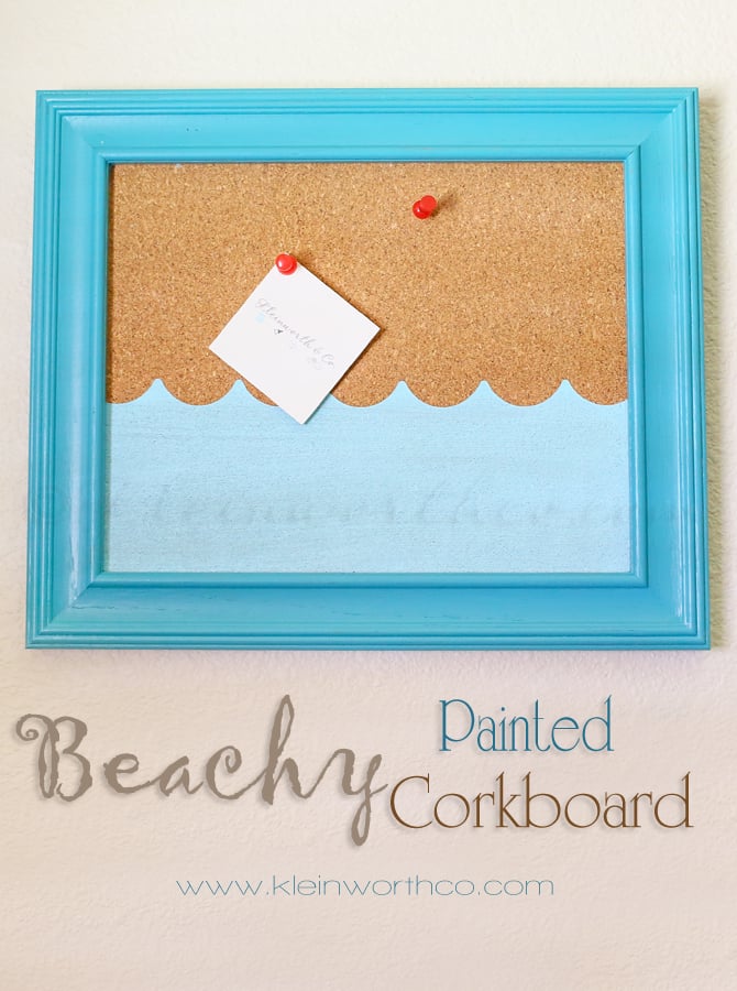 Beachy Painted Corkboard