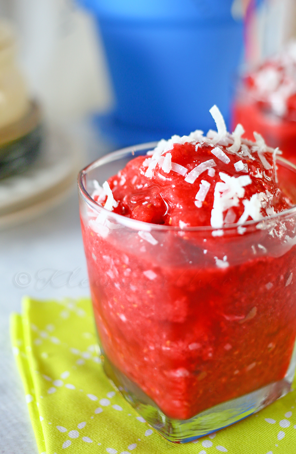 Coconut Raspberry Slush {from Kleinworth & Co. www.kleinworthco.com}