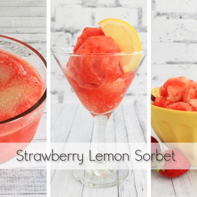 strawberry lemon swirled sorbet