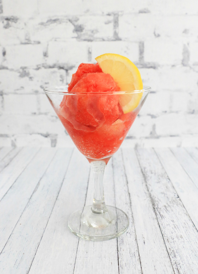 strawberry lemon swirled sorbet