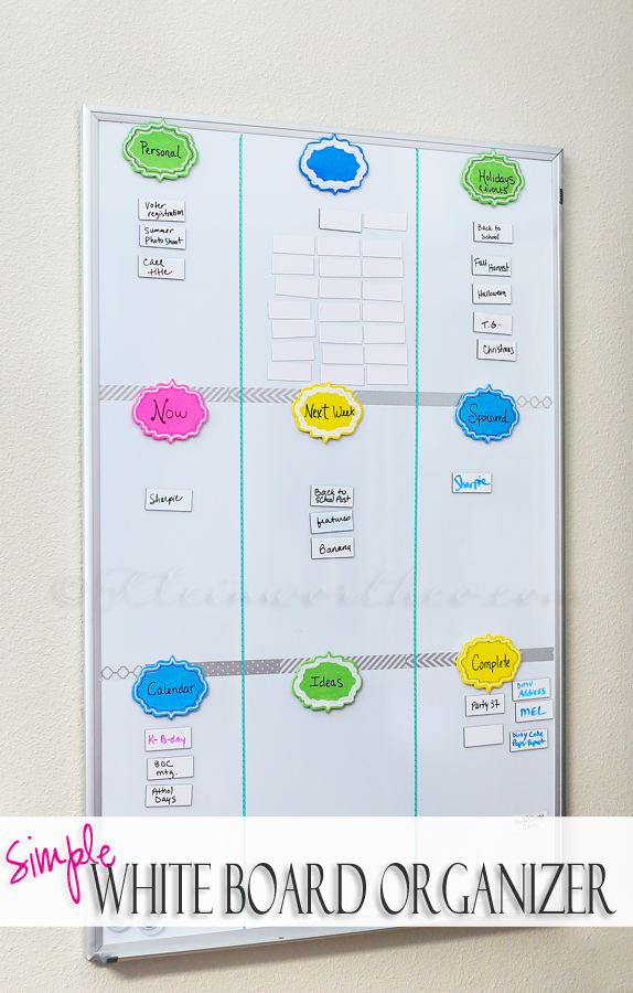 Simple White Board Organizer