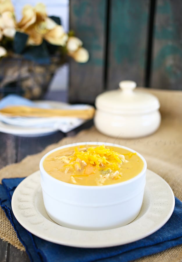 Jalapeno Cheddar Chicken Soup - in the crock pot