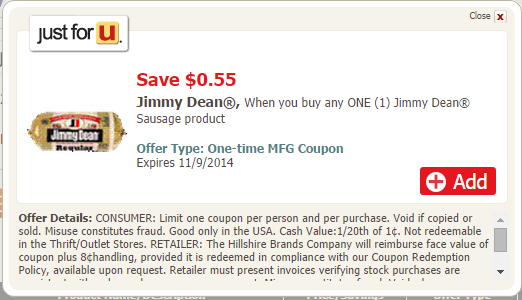 Jimmy Dean Coupon