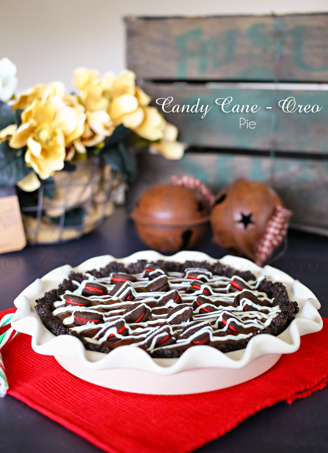 Candy Cane Oreo Pie