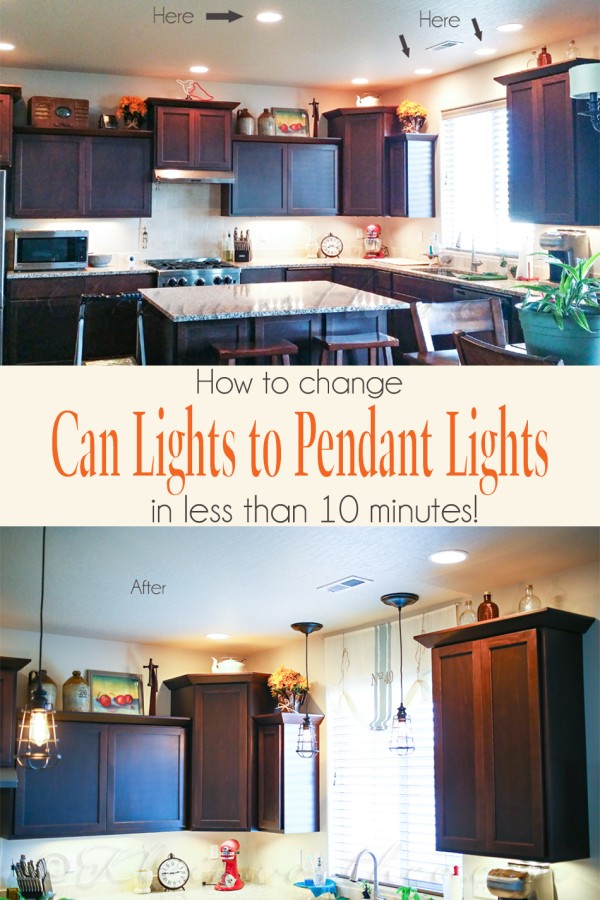 Change Can Lights to Pendant Lights {in less than 10 minutes}