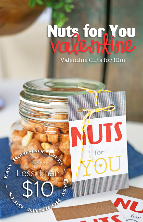 Nuts for You Valentine, Valentine Gifts for Him, Valentine Ideas