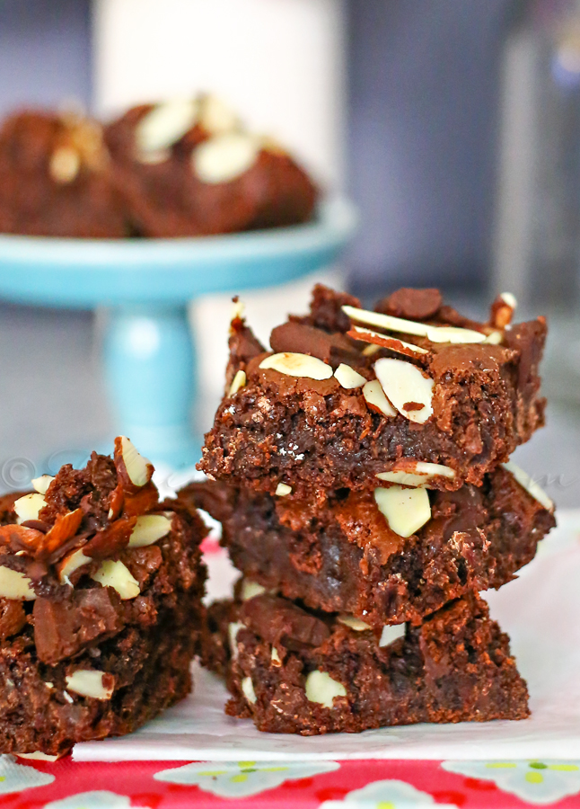 Chocolate Almond Cake Mix Bars