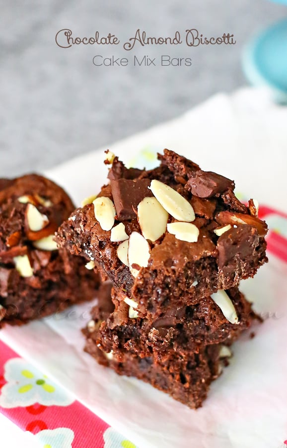 Chocolate Almond Cake Mix Bars