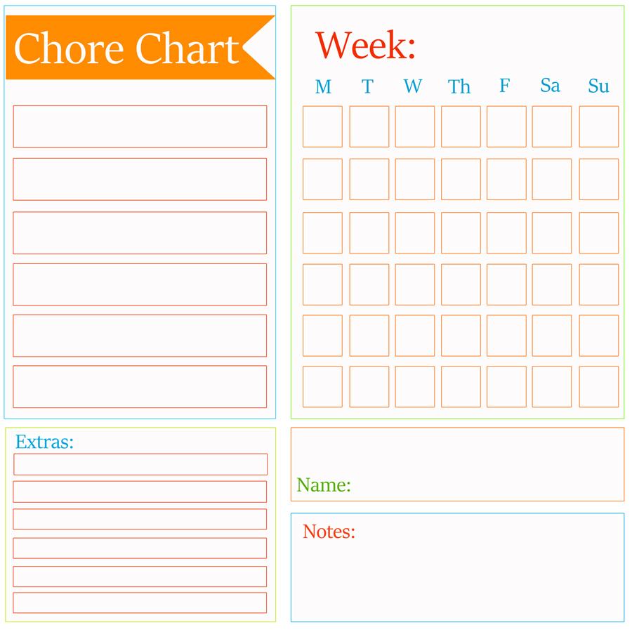 Chore Chart Checklist Template 