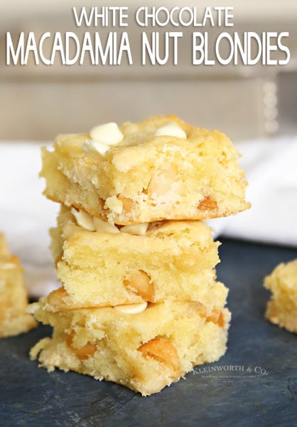 White Chocolate Macadamia Nut Blondies