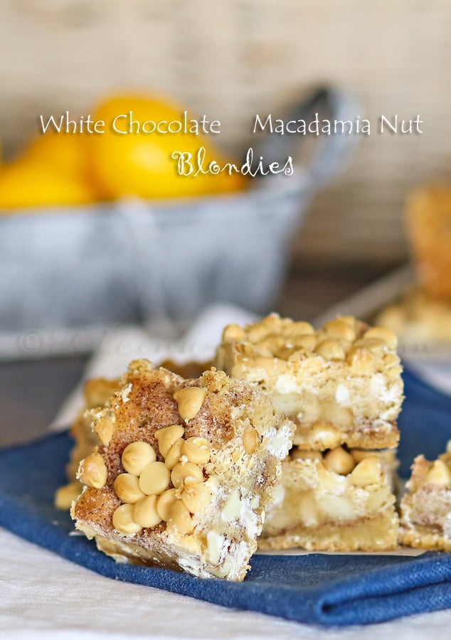 White Chocolate Macadamia Nut Blondies