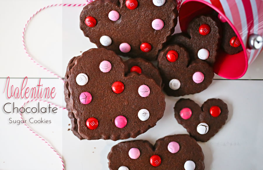 Valentine Chocolate Sugar Cookies