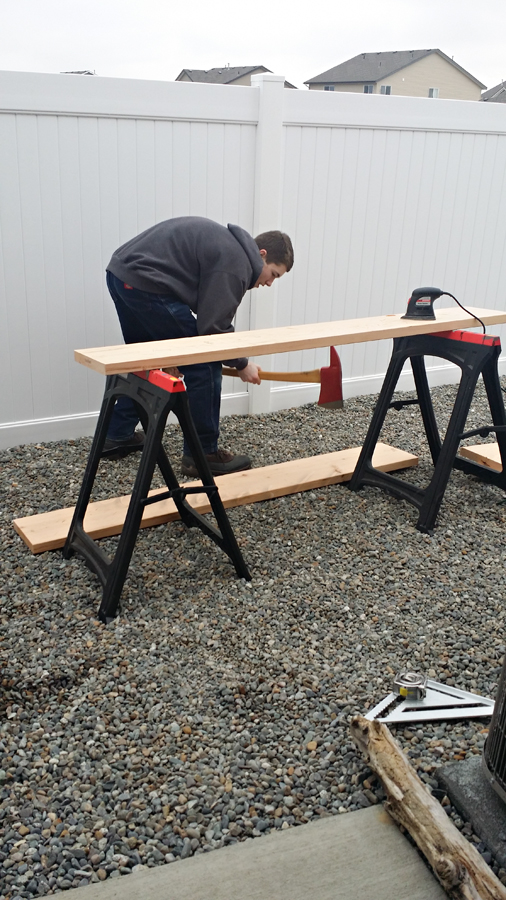 Industrial Sawhorse Desk