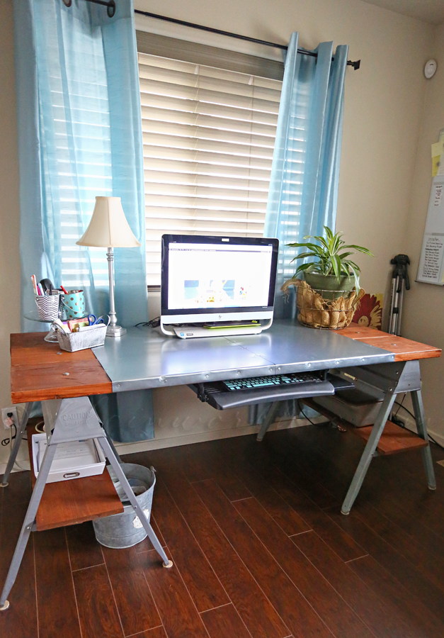 Industrial Sawhorse Desk