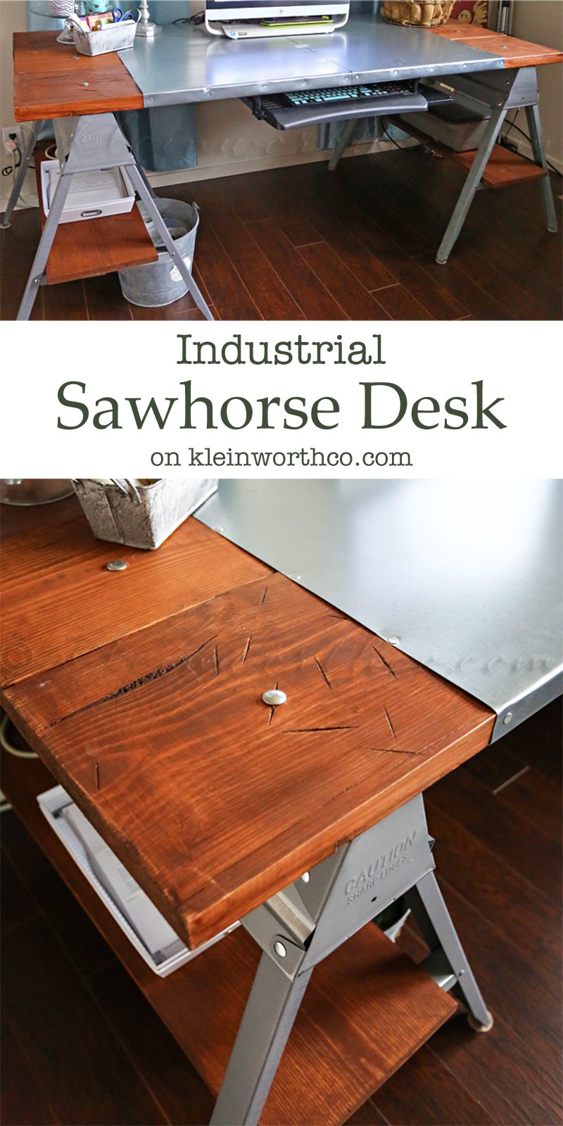 Industrial Sawhorse Desk