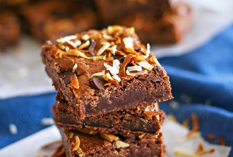 Toasted Coconut Flourless Brownies