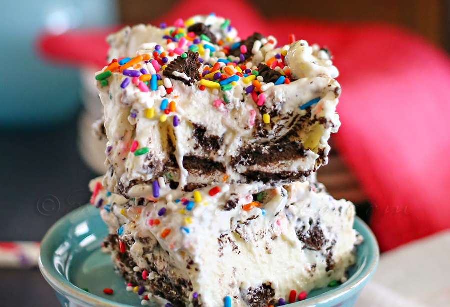 Cake Batter Oreo Cheesecake Dessert