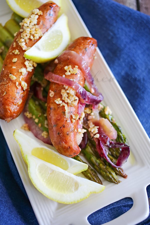 Garlic Sausage  Asparagus Dinner