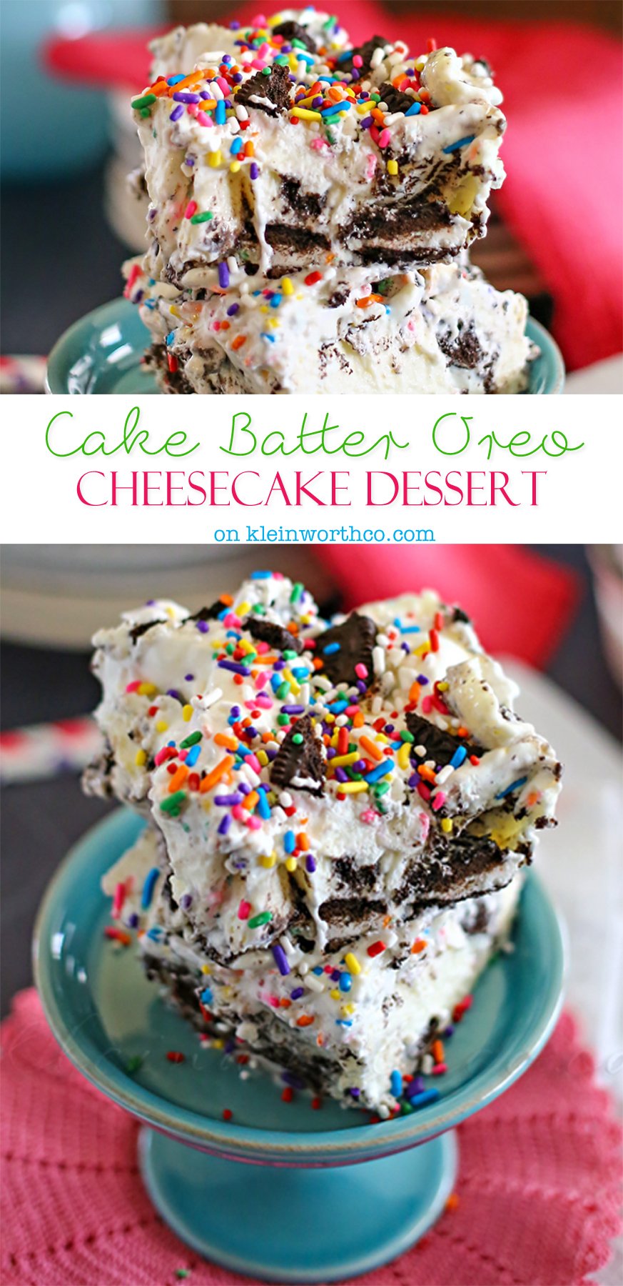 Cake Batter Oreo Cheesecake Dessert