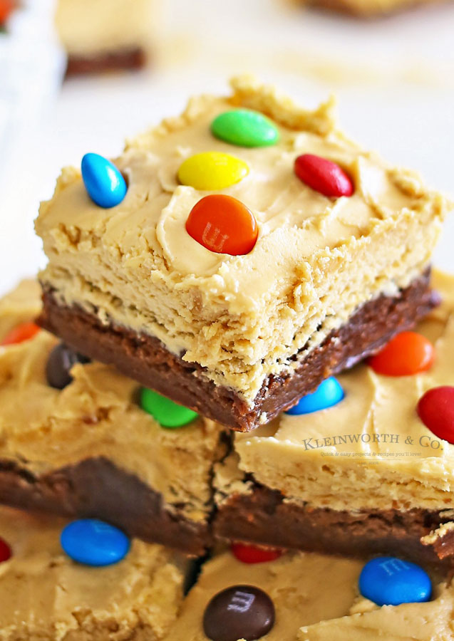 Peanut Butter Whip Brownies with M&M's