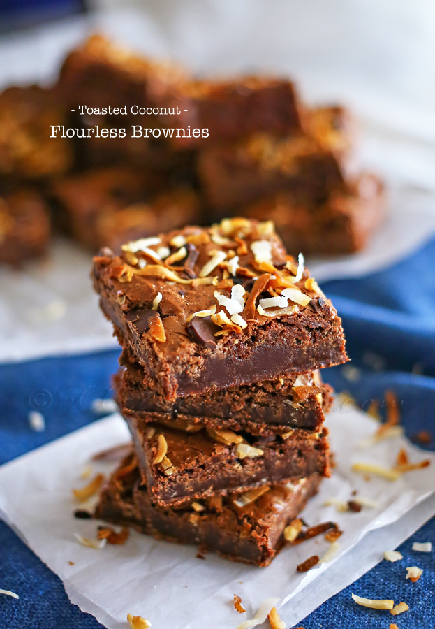 Toasted Coconut Flourless Brownies