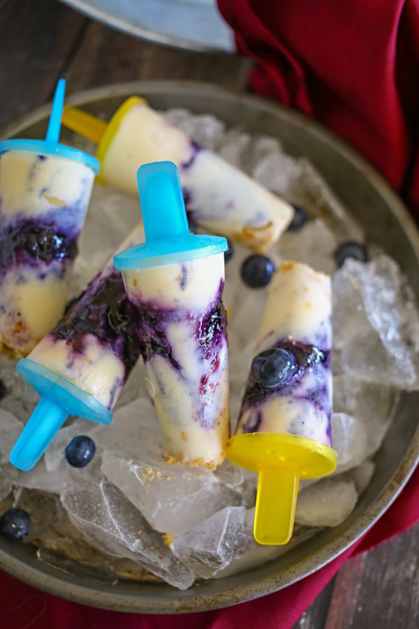 Dessert Recipes - Blueberry Cheesecake Pops by kleinworthco.com Pin it now and make them later! 