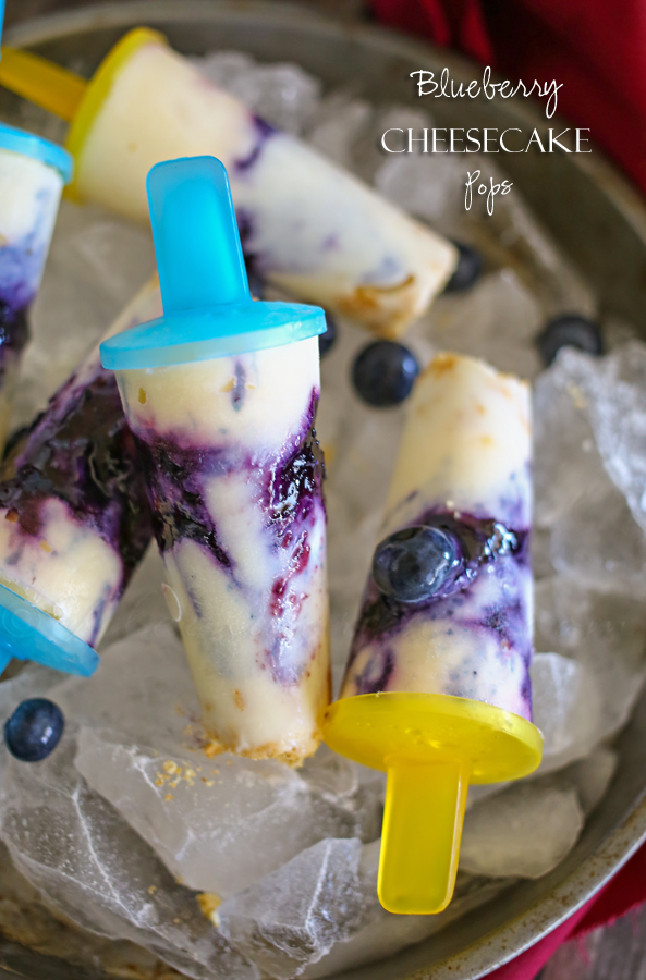 Dessert Recipes - Blueberry Cheesecake Pops by kleinworthco.com Pin it now and make them later! 