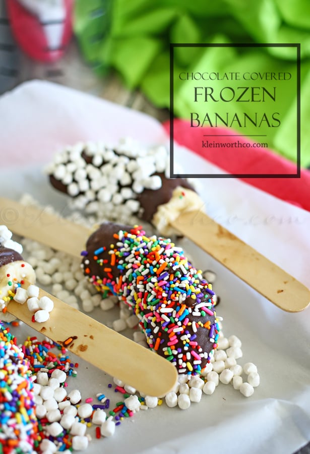 Chocolate Covered Frozen Bananas