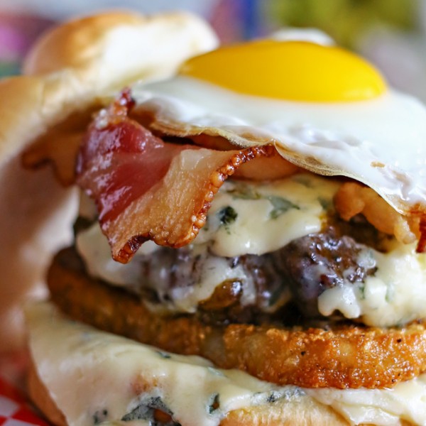 Blue Cheese Breakfast Burger Taste of the Frontier