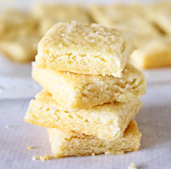 White Cornmeal Shortbread Bars