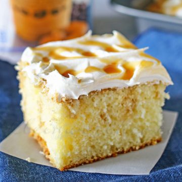 Caramel Macchiato Poke Cake