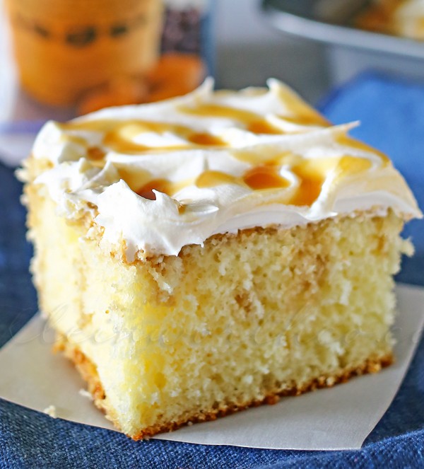 Caramel Macchiato Poke Cake