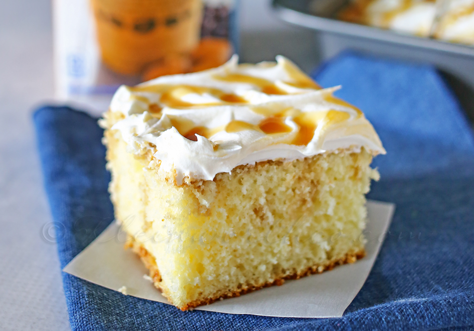 Caramel Macchiato Poke Cake